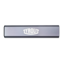 Grauer Aluminium-Behälter mit weißem Tyrolit Logo mittig angebracht.